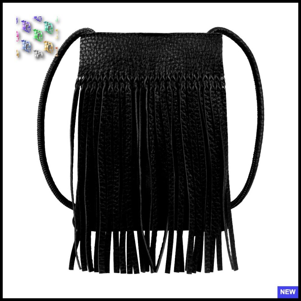 Faux Leather Fringe Messenger Bag Retro Boho Crossbody Shoulder Purse